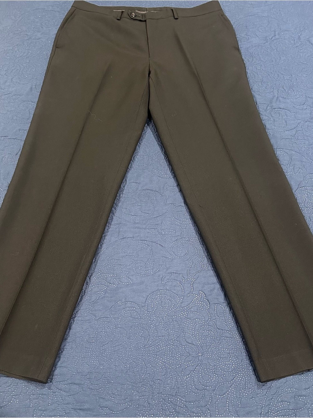 Lauren Ralph Lauren Mens Wool Dress Pants 34W 32L Black Flat Front Classic Fit